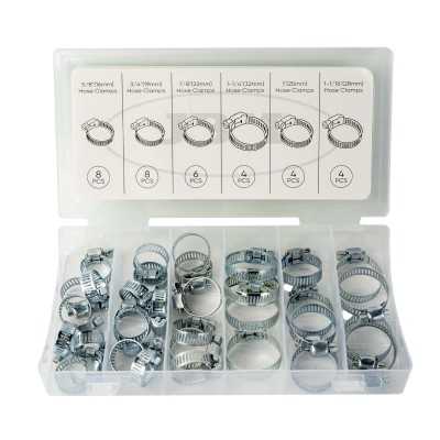 COFFRET DE COLLIERS DE SERRAGE POUR TUYAUX 34 PIÈCES