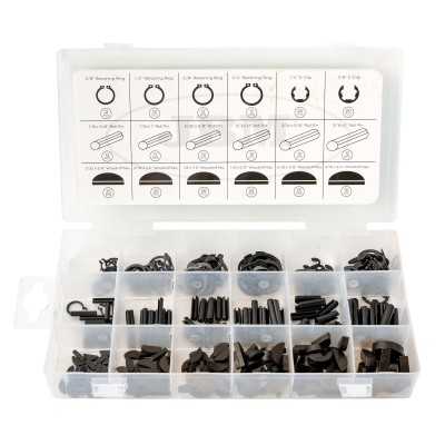 KIT DE 295 PIÈCES - CLIPS, CIRCLIPS, GOUPILLES FENDUES, BROCHES