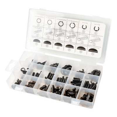 KIT DE 295 PIÈCES - CLIPS, CIRCLIPS, GOUPILLES FENDUES, BROCHES