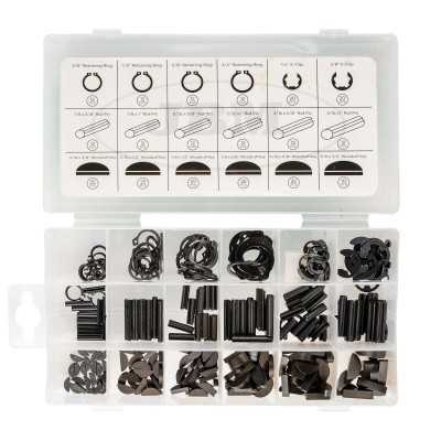 KIT DE 295 PIÈCES - CLIPS, CIRCLIPS, GOUPILLES FENDUES, BROCHES