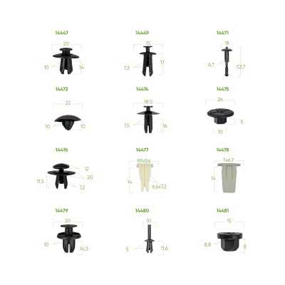 ÉTUI DE CLIPS EN PLASTIQUE POUR TAPISSERIE BMW MINI 112 PCS