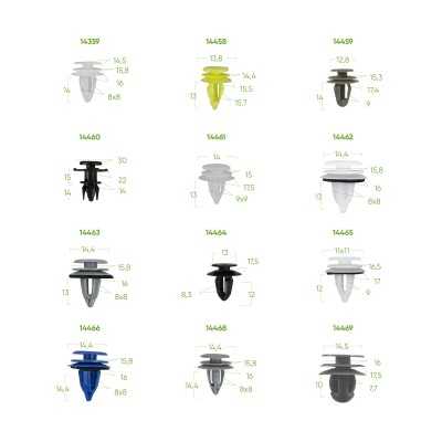ÉTUI DE CLIPS EN PLASTIQUE POUR PANNEAUX DE PORTE/MOLDINGS BMW MINI 92 PCS