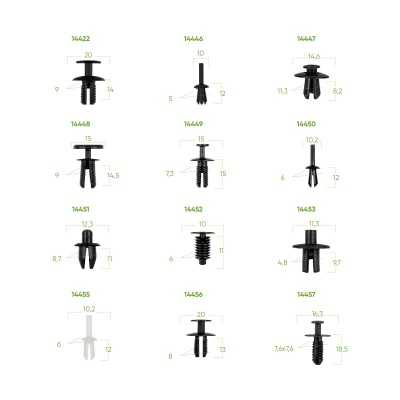ÉTUI DE CLIPS EN PLASTIQUE POUR TAPISSERIE MERCEDES-BENZ 151 PCS