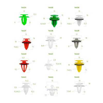 ÉTUI DE CLIPS EN PLASTIQUE POUR PANNEAUX DE PORTE/MOLDINGS MERCEDES-BENZ 96 PCS