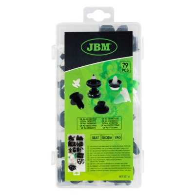 ÉTUI DE CLIPS EN PLASTIQUE POUR PANNEAUX DE PORTE/MOLDINGS/TAPISSERIE VAG/SIÈGE/SKODA 79 PCS