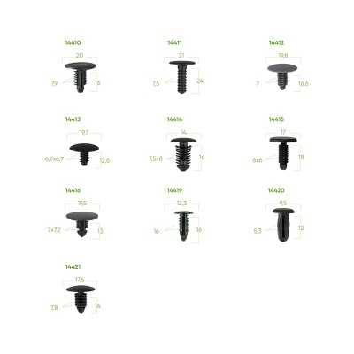 ÉTUI DE CLIPS EN PLASTIQUE POUR TAPISSERIE PEUGEOT/CITROËN 110 PCS