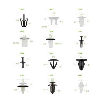 ÉTUI DE CLIPS EN PLASTIQUE POUR MITSUBISHI 134 PCS