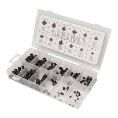 ASSORTIMENT DE VIS SANS TÊTE À SIX PANS CREUX MÉTRIQUES 160 PIÈCES