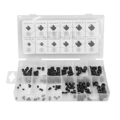 ASSORTIMENT DE VIS SANS TÊTE À TÊTE HEXAGONALE SAE 160 PIÈCES