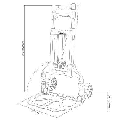 CHARIOT PLIANT EN ALUMINIUM 75KG