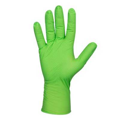GANTS NITRILE JETABLES VERTS T:L 7.0MIL (100 PCS.) DIAMOND TEXTURE