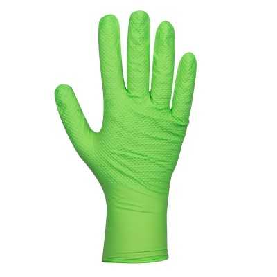 GANTS NITRILE JETABLES VERTS T:L 7.0MIL (100 PCS.) DIAMOND TEXTURE
