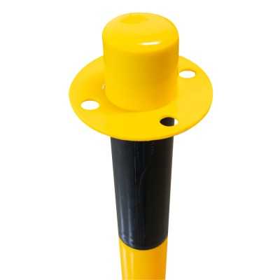 POTEAU DE PLASTIQUE POUR CHAINES - JAUNE / NOIR