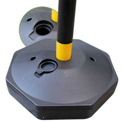 POTEAU DE PLASTIQUE POUR CHAINES - JAUNE / NOIR