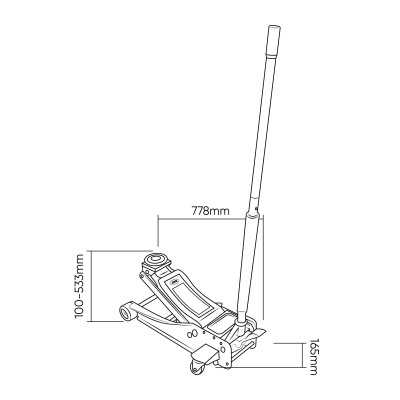 CRIC HYDRAULIQUE 3T AVEC LEVIER D´ÉLÉVATION