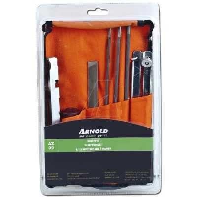 Kit d'affûtage en trousse enroulable, limes de 4, 4,8 et 5,5 mm, lime plate, gabarit de limiteur de profondeur, manche de lime, 