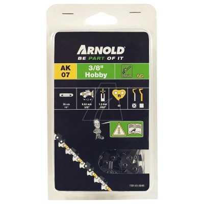 Chaîne de tronçonneuse 3/8" profil bas, 1,3 mm, 49 maillons d'entraînement antirebond, gouges demi-rondes