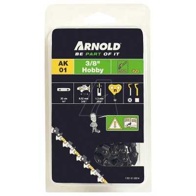 Chaîne de tronçonneuse 3/8" profil bas, 1,3 mm, 52 maillons d'entraînement antirebond, gouges demi-rondes