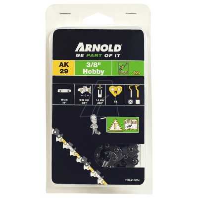 Chaîne de tronçonneuse 3/8" profil bas, 1,3 mm, 54 maillons d'entraînement antirebond, gouges demi-rondes