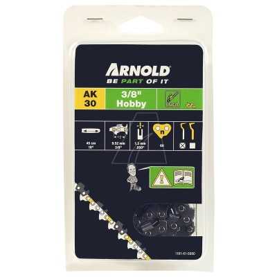 Chaîne de tronçonneuse 3/8" profil bas, 1,3 mm, 60 maillons d'entraînement antirebond, gouges demi-rondes