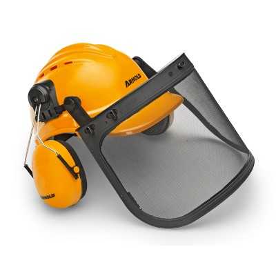 Combinaison de casque forestier ARNOLD AZ122, visière à mailles métalliques