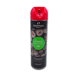BOMBE TRACEUR DE MARQUAGE FORESTIER FLUORESCENT ROUGE 500ML - 6/12 MOIS - SOPPEC