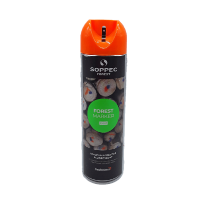 BOMBE TRACEUR DE MARQUAGE FORESTIER FLUORESCENT ORANGE 500ML - 6/12 MOIS - SOPPEC