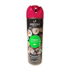BOMBE TRACEUR DE MARQUAGE FORESTIER FLUORESCENT CERISE 500ML - 6/12 MOIS - SOPPEC