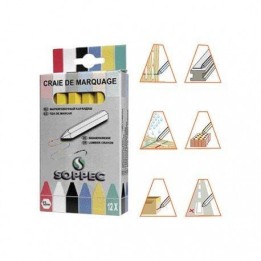 CRAIE DE MARQUAGE JAUNE (BOITE DE 12 CRAIES) EQUIVALENCE OR-295363 - SOPPEC (Blister - PAV)