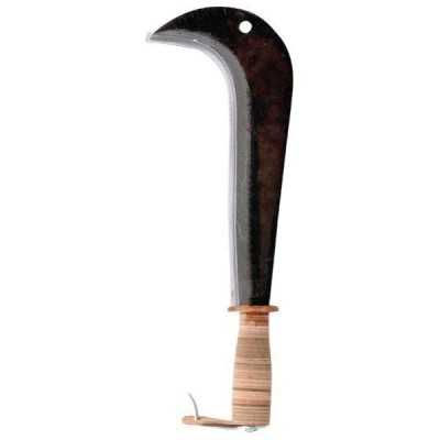SERPE ITALIENNE - 26CM - MANCHE BOIS ET CUIR - LEBORGNE(EX 30101)