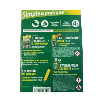 KIT DE DEMARRAGE & 1ERE VIDANGE POUR MOTEURS 4 TEMPS BARDAHL 3266720094553 / 63266720094555 (cc 6)