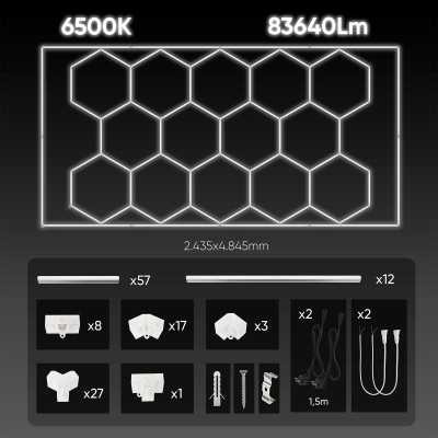 ENSEMBLE DE PLAFONNIERS LED HEXAGONAUX