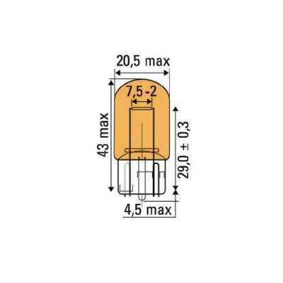 LAMPE OBN 21W 12V T20 AMBAR