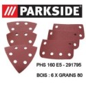FEUILLES ABRASIVES BOIS 6X80 POUR PHS 160 E5
