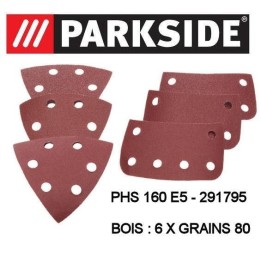 FEUILLES ABRASIVES BOIS 6X80 POUR PHS 160 E5