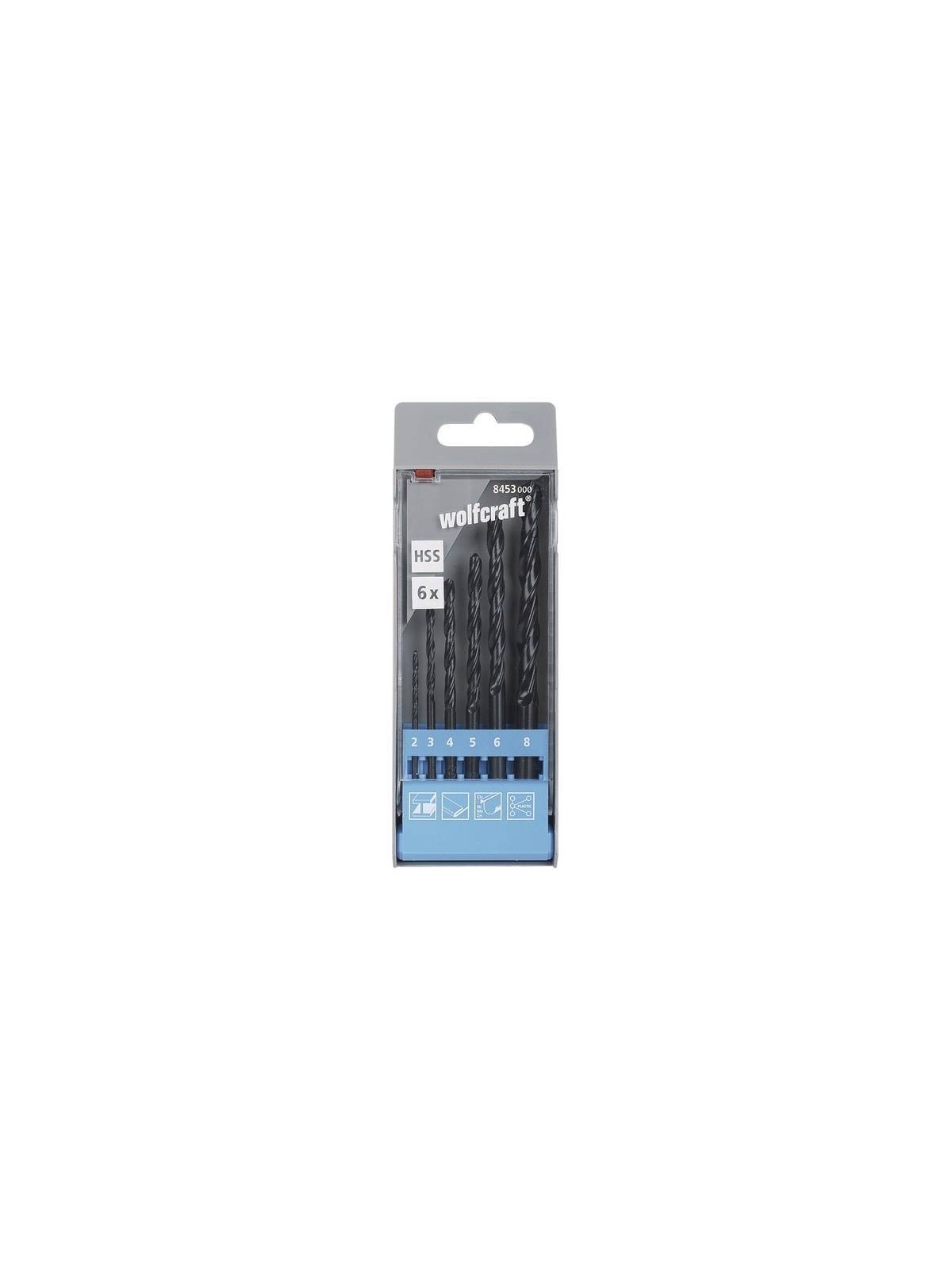 Jeu de forets pour le métal 6 pièces Wolfcraft HSS laminé au rouleau tige cylindrique