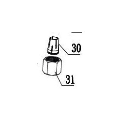 PINCE DE SERRAGE (8mm) + ECROU RACCORD POUR DÉFONCEUSE PARKSIDE POFA 12 A1 / A2 / B3