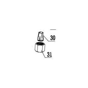 PINCE DE SERRAGE (8mm) + ECROU RACCORD POUR DÉFONCEUSE PARKSIDE POFA 12 A1 / A2 / B3