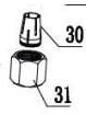 PINCE DE SERRAGE (8mm) + ECROU RACCORD POUR DÉFONCEUSE PARKSIDE POFA 12 A1 / A2 / B3