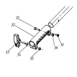 CONNECTEUR DE TUBES POUR DEBROUSSAILLEUSE SANS FIL PARKSIDE PPFSA 40 Li A1 - IAN 376667