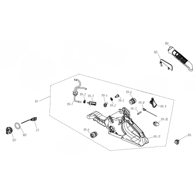 POIGNEE ARRIERE AVEC RESERVOIR POUR TRONCONNEUSE...